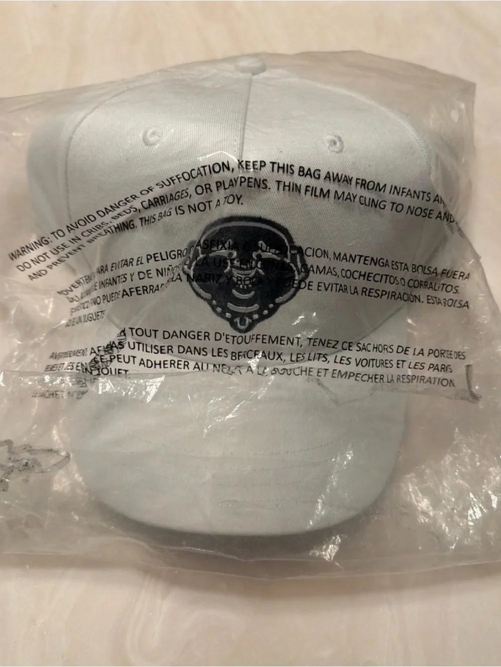 True Religion White Baseball Cap with Black Logo Patch
